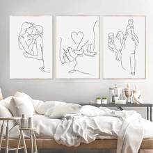 Love Hand Family Line Abstract Art Canvas Painting Living Room Bedroom Cafe Internet Nordic Style Wall Art Pictures 2024 - buy cheap