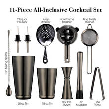 Cocktail Shaker Bar Set: 2 Weighted Boston Shakers,Cocktail Strainer Set,Jigger,Muddler and Spoon, Ice Tong and 2 Bottle Pourer 2024 - buy cheap