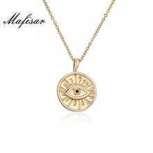 Mafisar INS Style Hot Sale Gold Geometric Sun Evil Eye Pendant Necklace For Women Girl Retro Bohemian Necklace Femme Bijoux 2024 - buy cheap