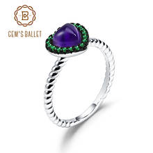 GEM'S BALLET-Anillo de Plata de Ley 925 con forma de corazón, joyería clásica de San Valentín, amatista Natural sólida, 0,78 CT 2024 - compra barato