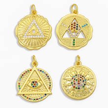 Ocesrio pingente triangular de mão fatima polido, suprimentos pingentes de renda de sol nacklace para joias artesanais acessórios pdta154 2024 - compre barato