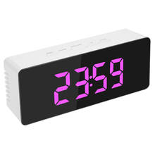 LED Digital display Mirror Alarm Clock Snooze Desk Table Electronic Clock Temperature Display Home Bedroom Decoration Clocks 2024 - buy cheap