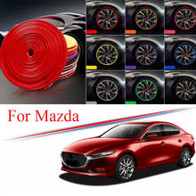 Llanta de cubo de rueda para coche Mazda, Protector de borde de CX-3, MX-5, RX-7, calcomanías de goma de 8M, 9 colores, para Mazda 2, 3, 5, 6, CX-30 2024 - compra barato