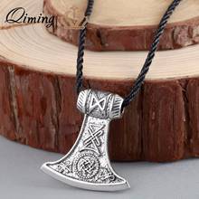 QIMING Thor's Hammer Slavic Cletic Men's Necklace Women Mjolnir Pendant Mammen Ornaments Handmade Viking Jewelry Retro Necklace 2024 - buy cheap