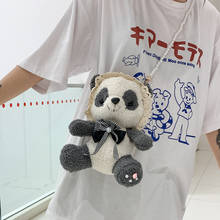 Lolita panda shoulder bag girl messenger bags cute soft girl plush cartoon doll handbag 01-SB-llxmsn 2024 - buy cheap