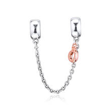 CKK-abalorios de cadena de seguridad O corona 925 Original, compatible con pulsera Pandora, cuentas de plata esterlina para fabricación de joyas, kralen 2024 - compra barato