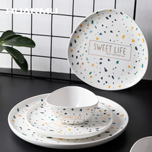 Terrazzo Nordic Dinner Plate Ceramic Steak Pasta Plate Snack Bread Household Dessert Dishes Bowl Tableware Sets One People Suit 2024 - buy cheap