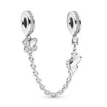 Baofu 925 Sterling Silver Safety Chain Shiny Butterfly Flying Can Be Used With Original Female Bracelet Jewelry 2024 - buy cheap