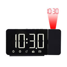 FanJu-reloj despertador Digital con Radio FM, proyector LED de hora, reloj electrónico de mesa de escritorio, Despertador con proyección de tiempo, FJ3211 2024 - compra barato