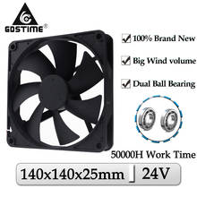 2Pcs Gdstime 24V 140x140x25mm 140mm PC Computer Case DC Brushless Cooler Fan 14025B 14cm Axial Exhaust Radiator Cooling Fan 2024 - buy cheap