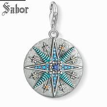 Thomas pingente azul estrela vintage, joia da moda para homens, mulheres, meninos, meninas, presente ts, pulseira prateada, charmoso, 2020 2024 - compre barato