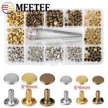 Meetee 1set(180pcs) 6mm+8mm Metal Rivets Button Double Sided Rivets Buckle + Installation Tools DIY Leathercrafts Accessories 2024 - buy cheap