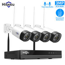 Hiseeu 8CH 3mp 1536P Беспроводной NVR Kit камера видеонаблюдения системы безопасности 2mp 1080P двухстороннее аудио CCTV IP Камера Видеонаблюдения Набор 2024 - купить недорого