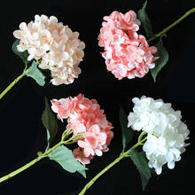 Rama de hortensia artificial barata, decoración de boda en casa, flores de plástico de seda de otoño, flores falsas de alta calidad, Navidad, p 2024 - compra barato