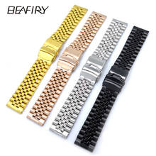BEAFIRY-Correa de reloj de acero inoxidable, 20mm, 22mm, 24mm, alta calidad, plata, negro, dorado, novedad de 2020 2024 - compra barato