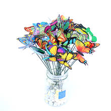 Arranjo decorativo de borboleta em pvc, arranjo colorido de 7cm para jardinagem, ornamento de jardim, decoração de vasos e flores ao ar livre com 10 peças 2024 - compre barato
