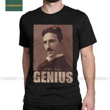 Nikola Tesla-camisetas de algodón puro para hombres, camisas de manga corta con temática de Inventor, ingeniero de ciencia eléctrica, Edison 2024 - compra barato
