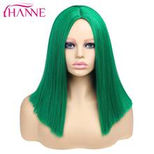 HANNE Green/red/blue Short Straight Wig Middle Part Synthetic Wigs For White Women Heat Resistant Hair Wigs 2024 - buy cheap