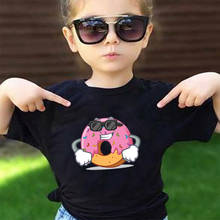 Kids Cute Cartoon Donuts Print T Shirts Boys Girls Party Tshirt Children Cartoon Top Tees Children's Summer Casual Tops 2020 2024 - buy cheap