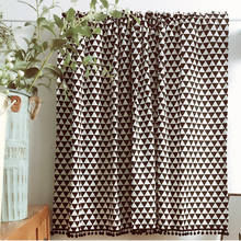 Cortina de estilo nórdico, metade de cortina, geométrico, preto e branco, triangular, de tecido, para porta de armário, cozinha 2024 - compre barato