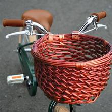 Bike Basket Handwoven Bicycle Front Handlebar Basket Weatherproof Round Bike Front Crate Suitable For Men Women Kids Bikes 2024 - buy cheap