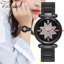 Hot Fashion Women Stainless Steel Starry Sky Flower Watch Luxury Ladies Quartz Watch Vansvar Clock Relogio Feminino 2024 - buy cheap