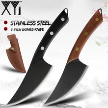 XYj Kitchen Gadget Tool 5 Inch Brown/Black Handle Stainless Steel Handmade Boning Chef Slicing Knife Anti-Stick Sharp Durable 2024 - buy cheap