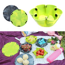 Creative Silicone Folding Bowl Outdoor Travel Thermal Pad Lunch Box Food Container Kitchen Tools Folding Eco Friendly Portable 2024 - buy cheap