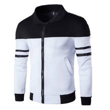 SAGACE Men's Jacket Fashion Men's Autumn Winter Casual Slim Outwear Zipper Sportswear Patchwork Jacket Long Sleeve Coat #45 2024 - buy cheap