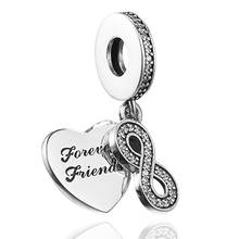Forever Friends-Charms de Plata de Ley 925 auténtica, accesorio para Pulsera Original, cuentas de Metal, fabricación de joyas, Berloques 2024 - compra barato