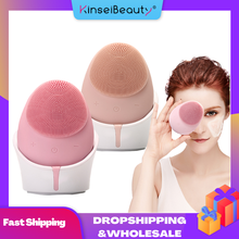 Electric Facial Cleansing Brush Sonic Vibration Silicone Face Washing Brush Massage Deep Cleansing Machine Wireless Charging 2024 - buy cheap