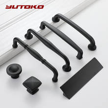 YUTOKO-tiradores de acero inoxidable para puerta de armario, pomos cuadrados para muebles de cocina, modernos, color negro 2024 - compra barato