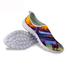 HYCOOL-Zapatos con diseño de árbol y lago para mujer, calzado de playa con plataforma, de malla de aire, para verano 2024 - compra barato