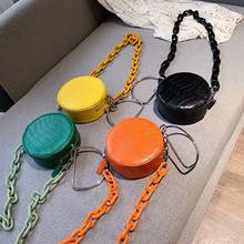 Round Mini Bag Purses and Handbags Fashion Thick Chain Shoulder Bag Crossbody Bag Crocodile Pattern New Women Coin Purse 2024 - buy cheap