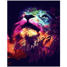Colorful Lion Framed Pictures DIY Painting By Numbers DIY Oil Painting On Canvas Home Decoration Wall Art GX26169 40X50CM 2024 - buy cheap