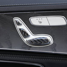6pcs Carbon Fiber Car Side Seat Adjustment Switch Button Cover Trim For Mercedes Benz C E GLC Class W205 W213 X253 2024 - buy cheap