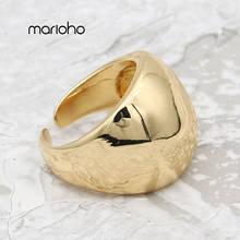 Женское и мужское кольцо в стиле панк, золотое, серебряное, гладкое, широкое, металлическое, регулируемое, вечерние ювелирные изделия 2024 - купить недорого