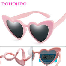 DOHOHDO New Kids Polarized Sunglasses Children Heart Sun Glasses Girls Boys Silicone UV400 Child Mirror Baby Eyewear Gafas TR90 2024 - buy cheap