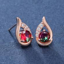 Blaike Creative Angel Wing Rainbow Zircon Crystal Stud Earrings For Women 925 Silver/Rose Gold Wedding Party Jewelry Gifts 2024 - buy cheap