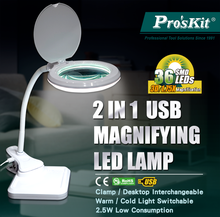 New Proskit MA-1010U 2 in 1 USB magnifying glass LED lamp clip-type desktop heating and cooling light source desk lamp worklight 2024 - buy cheap