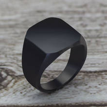 2020 высокое качество, модное винтажное простое стильное черное квадратное кольцо, обручальное кольцо, классические ювелирные изделия 2024 - купить недорого
