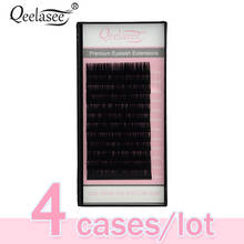 Qeelasee 4 cases 0.07 3D volume mink individual eyelash extension faux cils make up eyelashes maquiagem cilios Korea material 2024 - buy cheap