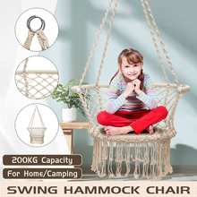 Nordic Cotton Rope Hammock Chair Handmade Knitted Indoor Outdoor Kids Swing Bed Adult Swinging Hanging Chair Hammock 2024 - buy cheap