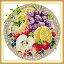 "Fruit Disc" Counted Cross Stitch Kit 14ct 11ct Printed Fabric Embroidery DIY Needlework 2024 - buy cheap