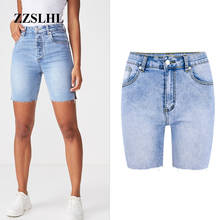 High Quality Summer Women Denim Shorts High Waisted Knee Length Short Jeans Women Casual Cotton Denim Stretch Jeans Shorts 2019 2024 - buy cheap