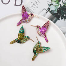 Wholesale JUJIA Fashion Rhinestone Birds Earrings For Women Girls Crystal Earring Vintage Wedding Statement Jewelry Brincos 2024 - buy cheap