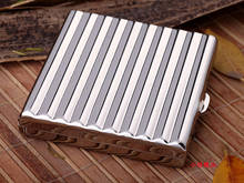 20sticks Capacity Cigarette Case Chrome-plated Men's Pressure-proof Cigarette Case Flip Cover Portable Moisturizing Box 2024 - buy cheap