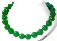 Collar de cuentas redondas de 18 ", Jades verdes imperiales de 14mm, AAAAAA 2024 - compra barato