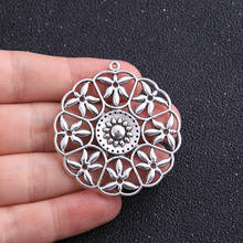 2PCS 44*47mm Metal Alloy Antique   Color Round Flower Charms Pendants For Jewelry Making DIY Handmade Craft 2024 - buy cheap