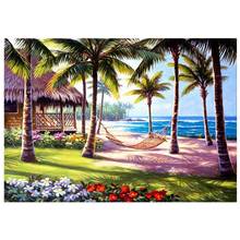 Full diamond 5D DIY diamond painting beach/blue sky/waterfall/island/love diamond embroidery kit landscape home decoration 2024 - buy cheap